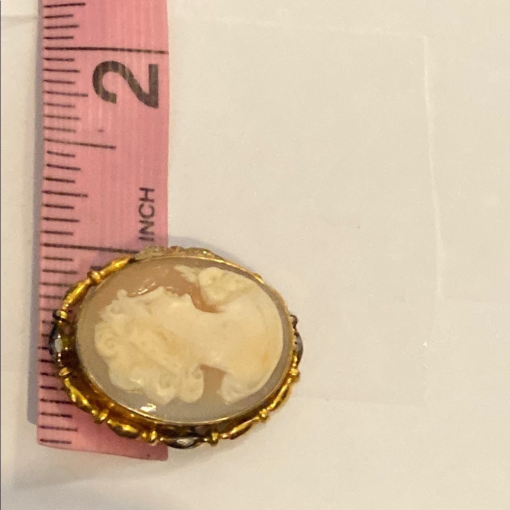 Vintage 12K Gold filled Cameo Brooch/ Pendant Hand Carved AD Marked - Picture 12 of 15